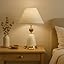 BENE Labis Modern Indoor Table Lamp | Premium Home Decor Cream and Gold Bedside Desk lamp