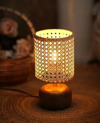 Ikari Homes Boho Sphere Rattan Table Lamp