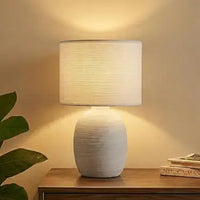 Decor & More Modern Ceramic Base Bedside LED Table Lamp