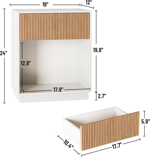Architectural Fluted Nightstand Pair