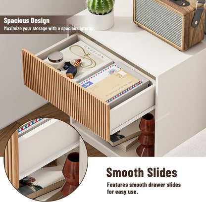 Architectural Fluted Nightstand Pair