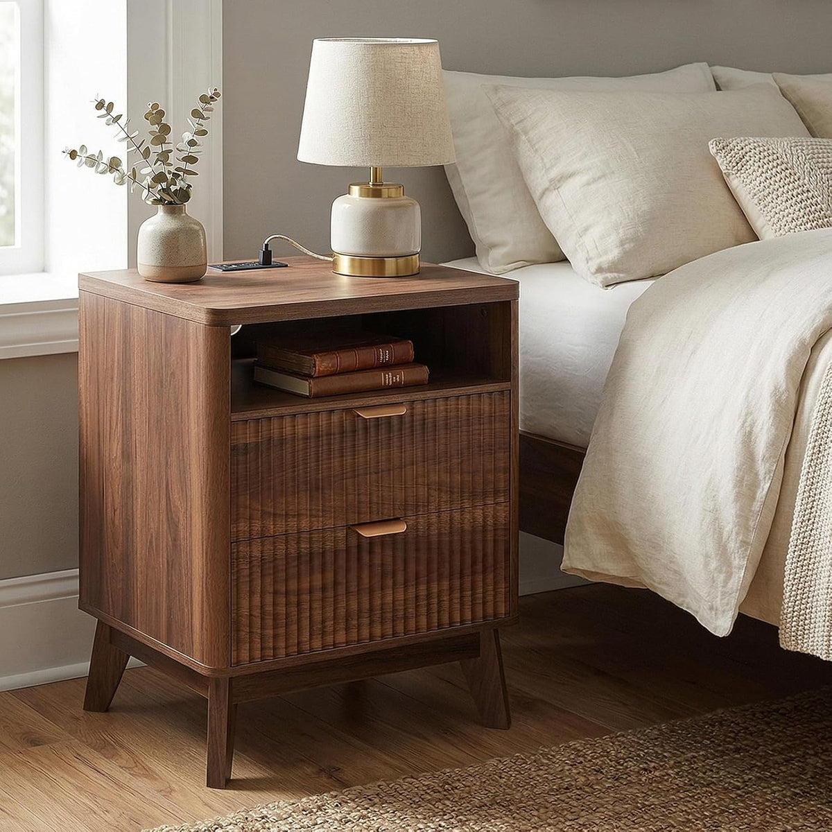 Artisan Fluted Charging Nightstand