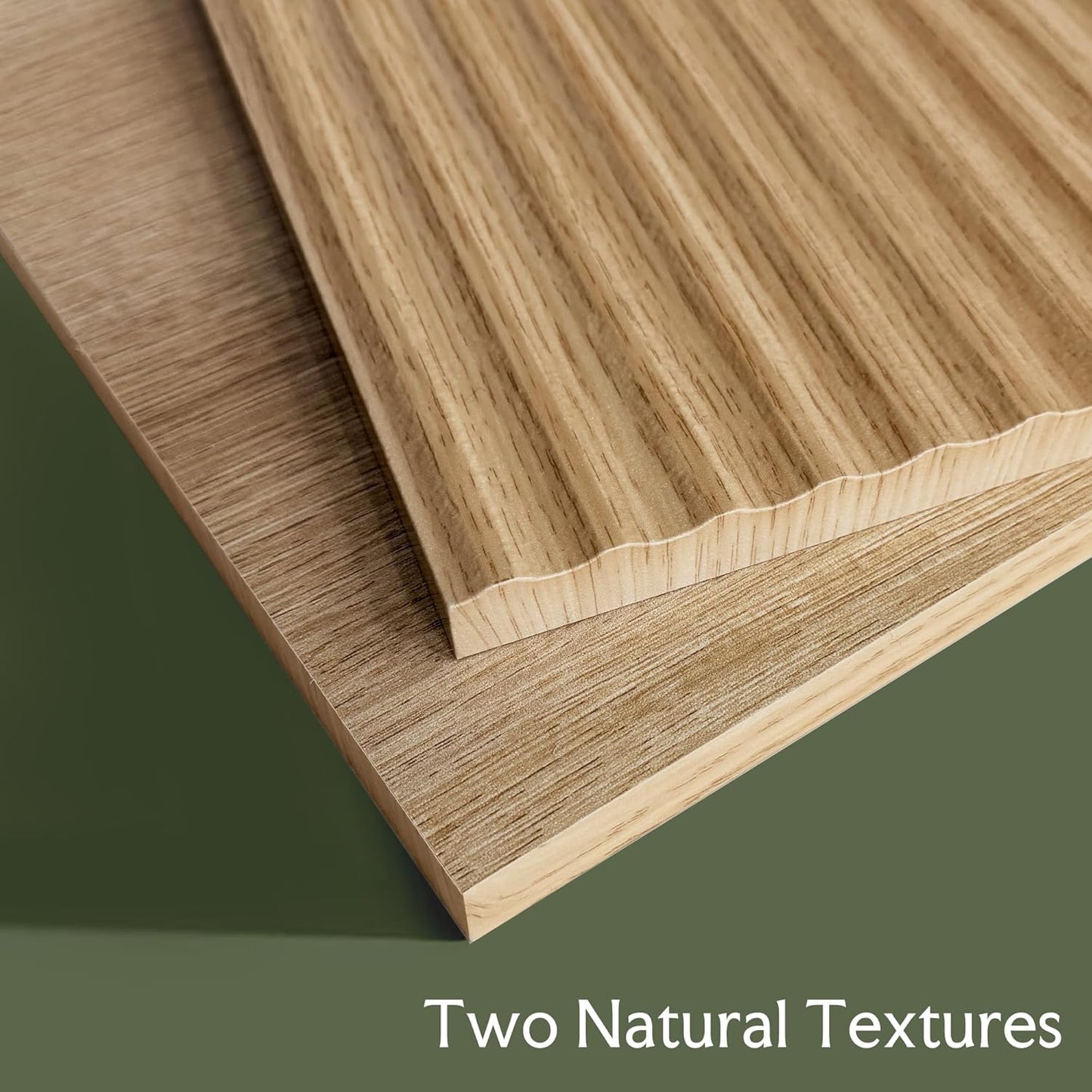 Fluted Oak Charging Nightstand Pair