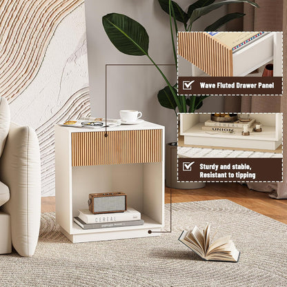 Architectural Fluted Nightstand Pair